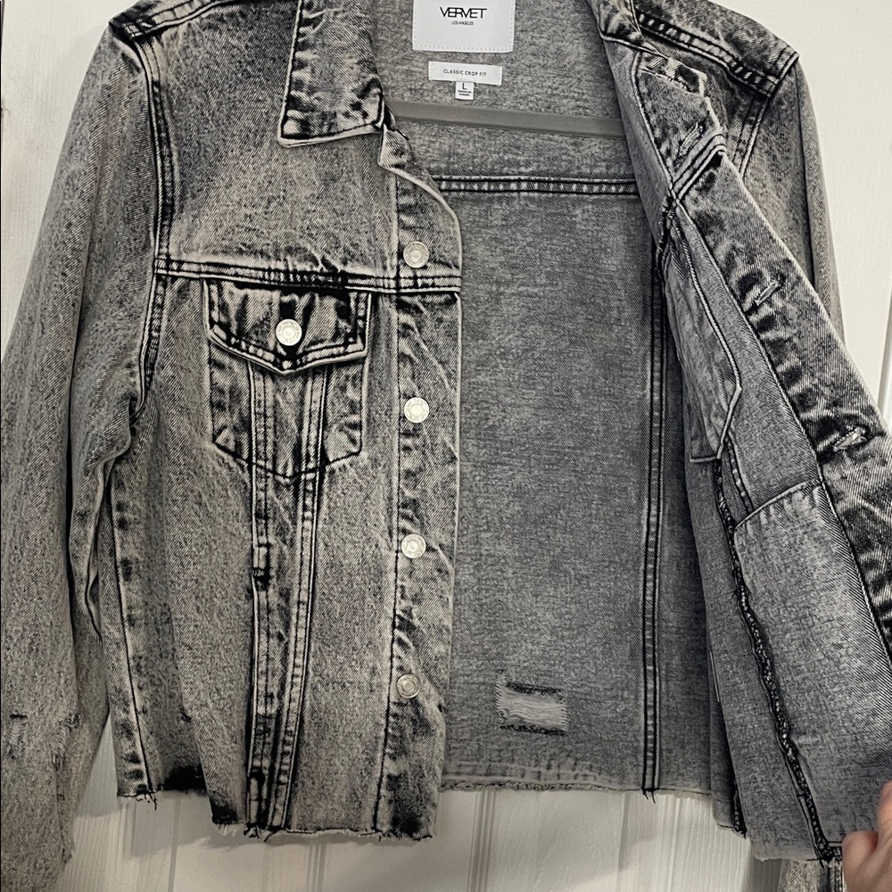 Vervet NWT Classic Washed Black Denim Jacket - Size Large - Picture 7 of 10